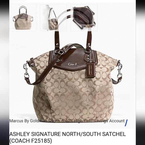 COACH Signature north south satchel - Picture 8 of 8